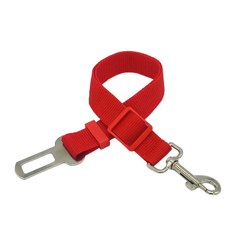 Safe travel dog belt with extendable car rope.