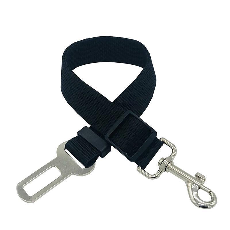 Safe travel dog belt with extendable car rope.