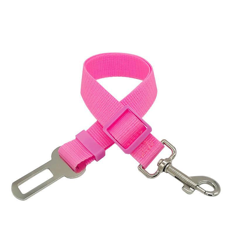 Safe travel dog belt with extendable car rope.
