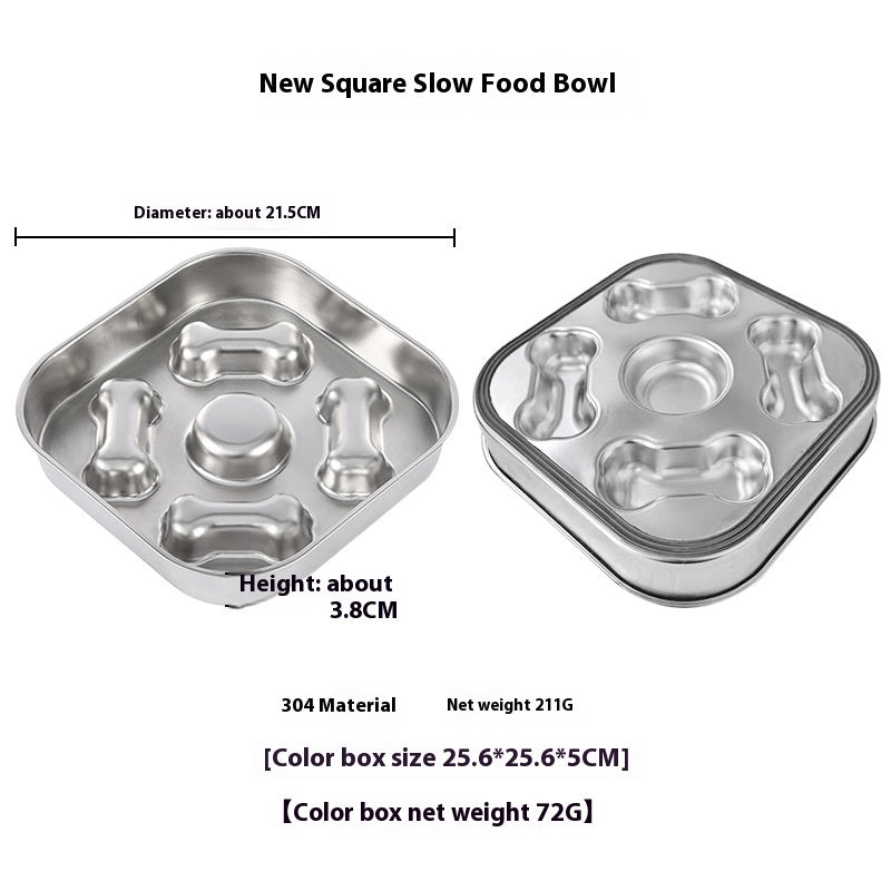 Healthy slow feeding dog bowl stainless steel non slip