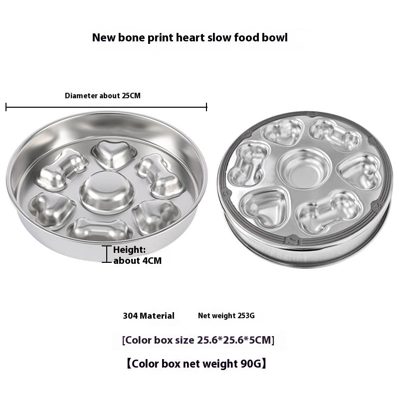 Healthy slow feeding dog bowl stainless steel non slip