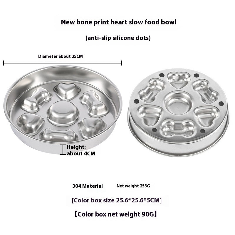 Healthy slow feeding dog bowl stainless steel non slip