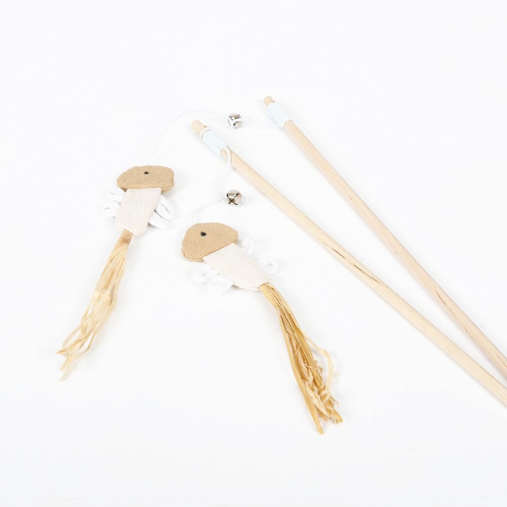 Engaging Wooden Cat Toy Stick for Playful Cats