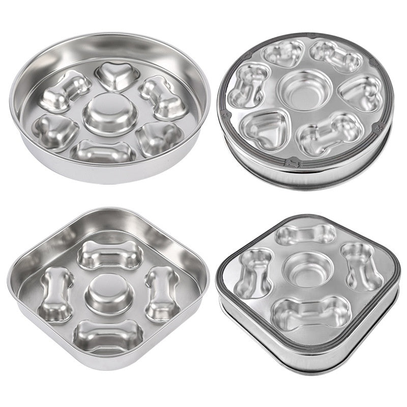 Healthy slow feeding dog bowl stainless steel non slip