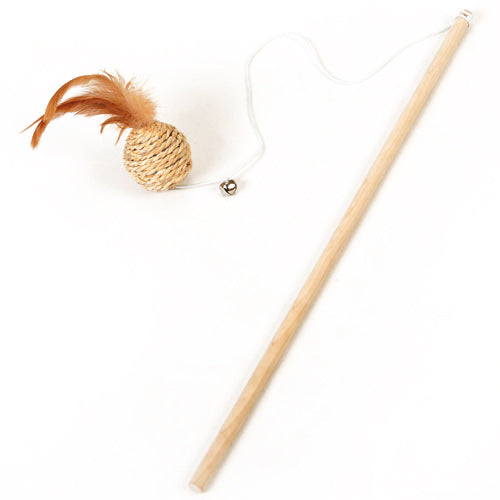 Engaging Wooden Cat Toy Stick for Playful Cats
