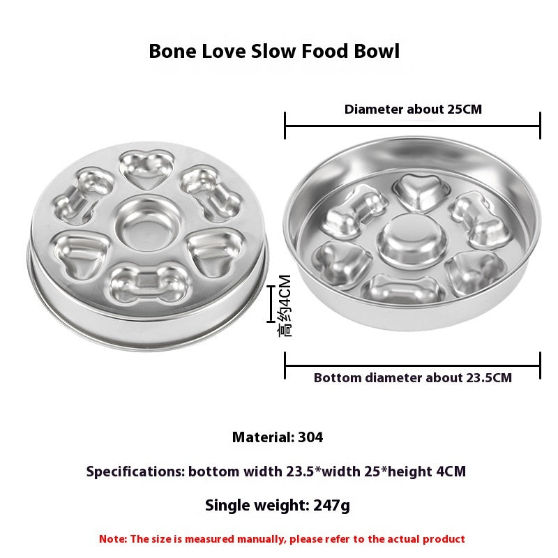 Healthy slow feeding dog bowl stainless steel non slip