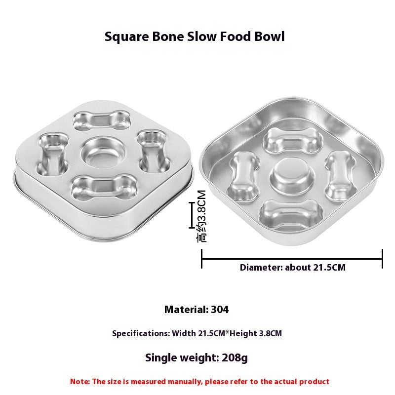 Healthy slow feeding dog bowl stainless steel non slip